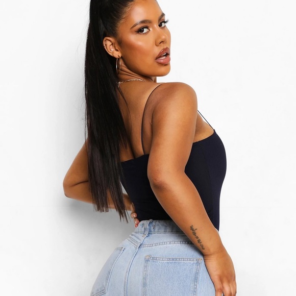 Basic Rib Square Neck Bodysuit NWT - Picture 2 of 3